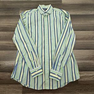 VTG Polo Ralph Lauren Oxford Striped Shirt Mens Large ‎ Regent Custom Fit Y2K